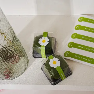 Autocollants d'emballage Qingtuan, bandes de scellage vertes pour boîtes cadeaux DIY.
