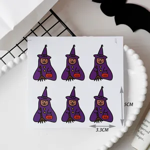 Halloween witch sticker sheet cute cartoon bear pumpkin waterproof decal for journal crafts