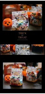 Halloween sacchetti di plastica trasparenti per caramelle fantasma zucca set 50 pezzi
