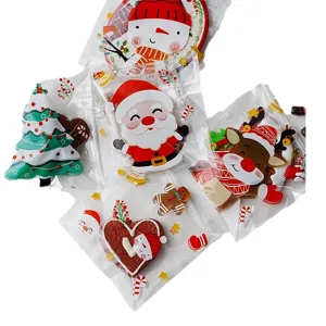 Christmas cookie candy self-adhesive plastic packaging bags assorted festive designs