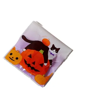 Halloween cookie packaging bag cute black cat pumpkin treat bag gift pouch baking supply