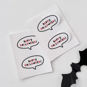 Halloween speech bubble stickers decorative adhesive paper for gift packaging 9pcs