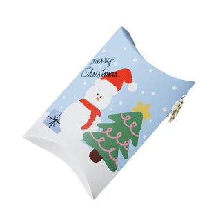 Boîte oreiller en papier bonhomme de neige de Noël emballage cadeau de fête fournitures de fête