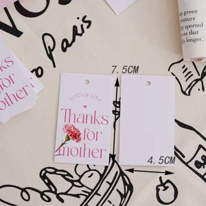 Mother's Day gift hang tags, 7.5x4.5cm paper labels for flower bouquet and gift box packaging.