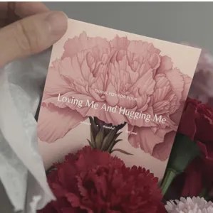 Fête Des Mères Oeillet Fleur Étiquette Cadeau Rose Papier Couché Carte Vœux Décoration Pour Boulangerie Bouquet Fleurs Emballage Boîte Carte Encart