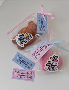 Cute cartoon rectangular hang tags decorative cards gift bag pendants for students party decor