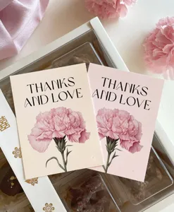 Mother's Day carnation greeting cards, Thanksgiving thank you message cards, 30 pieces set.