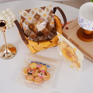 Sacs d'emballage zippés en plastique transparent avec de mignons oursons de dessin animé.