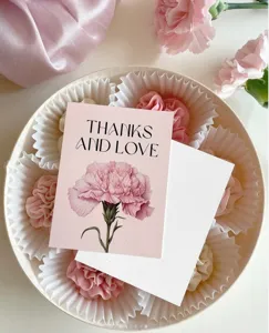Mother's Day carnation greeting card thanks and love message card paper stationery 30pcs