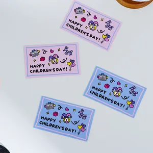 Childrens day greeting cards cute cartoon blessing message cards for lovely gift decor