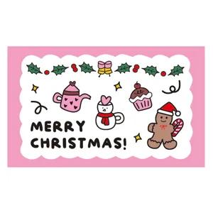 Weihnachten Grußkarte süßes Cartoon Geschenkbox Verpackung Deko rosa Design Karte Neu