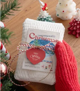 Christmas heart-shaped handmade DIY hanging tags and message cards set for holiday gifts.