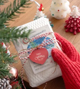 Christmas DIY heart shaped gift tag holiday greeting card festive hanging tag decoration 50pcs