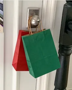 Sacchetti Regalo Carta Rosso Verde Natale Confezione Festa Buste Di Carta Kraft Festa