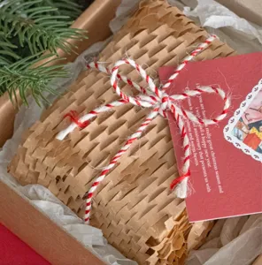 Weihnachten rot weiß Kordel DIY Geschenkverpackung dekorative Schnur mit Grusskarte