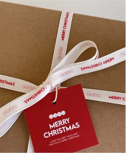 Christmas gift ribbon 1cm wide decorative wrapping ribbon DIY handmade box packaging detail