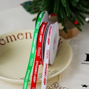 1cm Christmas Ribbon Gift Wrapping DIY Craft Holiday Decorative Strip Red Green White