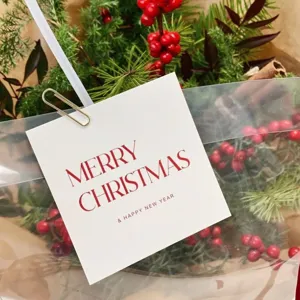 Carte de vœux de Noël carte postale rouge pour emballage cadeau bouquet déco accessoire