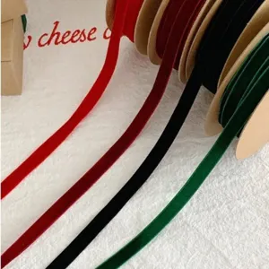 Christmas velvet ribbon rolls for gift wrapping packaging and DIY crafts, 20m long.