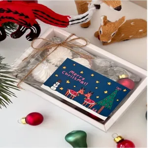 Lot de cartes de vœux de Noël avec motif de cerf et de bonhomme de neige pour cadeau.