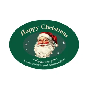 Joli autocollant ovale Pere Noel pour emballage cadeau etiquette de scellage de fete