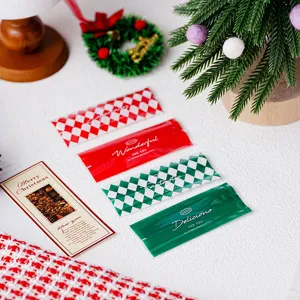Kerstfeest snoep verpakking zakjes rood groen ruit noga sealing zakjes 100 stuks set