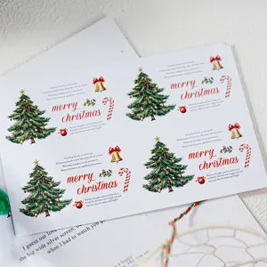 Autocollants de Noël ensemble emballage cadeau scellés décoratifs fête de vacances étiquettes