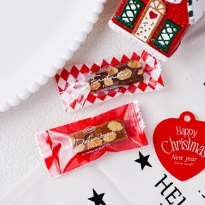 Kerst snoep verpakkingszakken rood wit ruit nougat toffee machine afdichting zakken