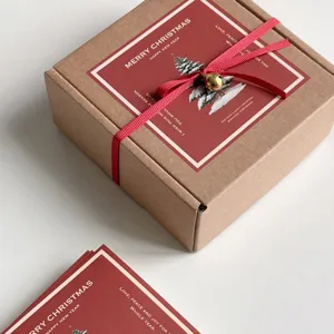 Adesivo Sigillo di Carta Quadrato di Natale Retrò Buon Natale Buon Anno Etichetta Autoadesiva per Confezioni da Forno Regalo Fai da Te