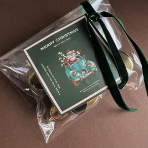 Set di confezioni regalo di nastro di velluto natalizio con biglietto per decorazione festiva