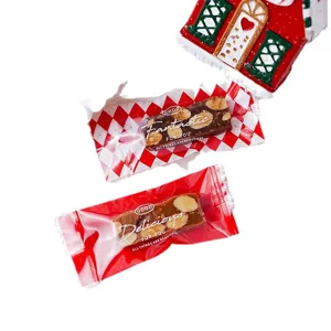 Kerst rood wit geruite snoep verpakkingszakken voor noga toffee feestelijk cadeau 100st