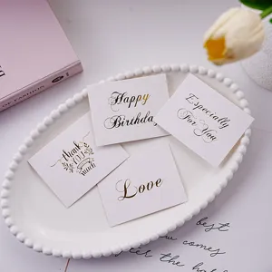 Minimalist gold stamped greeting cards set, thank you cards for holiday gift decoration.