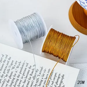 Ruban de Corde D'emballage Brillant Métallique Pour Emballage Cadeau Artisanat Décoration Bricolage Cordon Corde D'étiquette Bobine