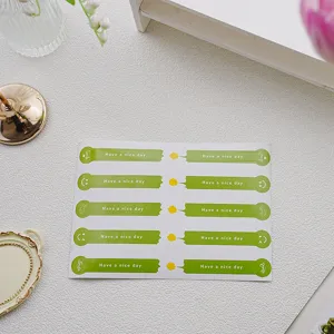 Autocollants d'étanchéité longs verts pour emballage de cadeaux, étiquettes DIY.