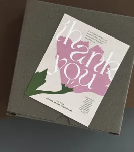 Carte de remerciement florale fête des mères carré carte de vœux pour cadeau DIY