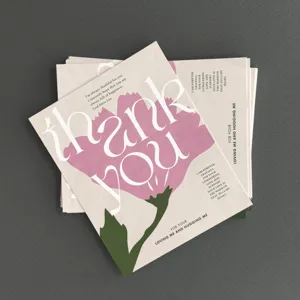 Ensemble de cartes de vœux tulipe florale, idéal pour la fête des mères et emballage.