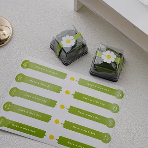 Autocollants de scellement verts et boîtes d'emballage pour pâtisseries Qingtuan.