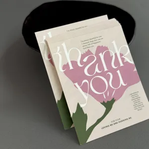 Lot de cartes de vœux de remerciement, design floral emballage cadeau fête des mères.
