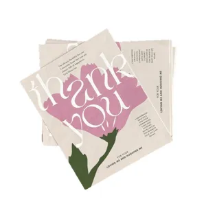 Cartes de vœux de remerciement tulipe fête des mères, cartes cadeaux carrées, lot de 30.
