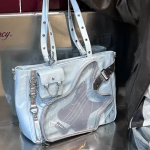 Modische hellblaue Gitarrenform Ita Tasche große Kapazität Tote Umhängetasche für den Alltag