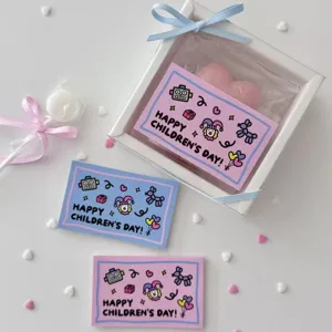Cartoon Coated Paper Childrens Day Greeting Card Gift Wrap Message Card Cute Robot Clown Pattern Digital Printed Blessing Cards For Kids