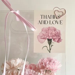 Mother's Day thanks and love carnation greeting card decorative paper message card 30pcs