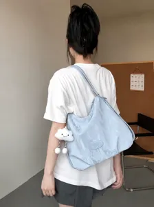 Casual soft leather tote bag with cloud charm ice texture stylish shoulder bag for daily commute