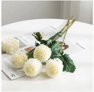 Artificial artificial allium chrysanthemum flower bouquet detail view, perfect for home decor.