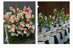 Künstlicher Tulpen Blumenstrauß Heimdekoration, elegante Blumengirlande für Tischdeko.