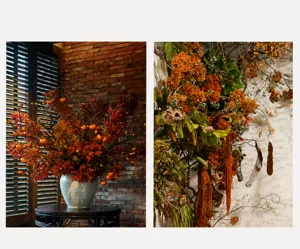 Artificial maple leaf branches autumn fake plant for vase home living room decor 1pc