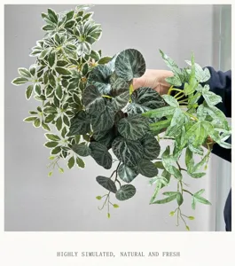 Artificial hanging green plants faux trailing foliage decor for home wall decoration