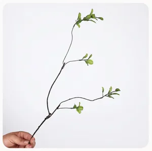 Artificial green leaf branch for vase arrangement fake plant home living room decor ornament