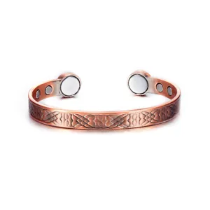 Vintage Rotes Kupfer Magnetarmband Für Herren Damen Keltischer Knoten Unendlichkeitsmuster Verstellbarer Offener Armreif Schmuck Geschenk