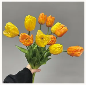 Künstlicher Tulpen Blumenstrauß Kunstblumen für Dekoration Vase realistische Kunstblumen